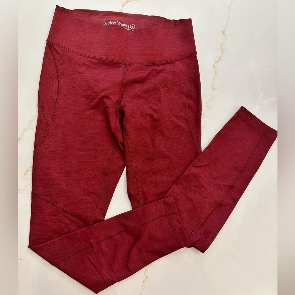 Outdoor Voices Burgundy TechSweat Core 7/8 legging